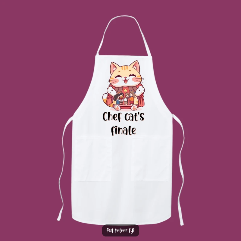 Funny Cat Puppet Show Apron: Cook with Feline Flair