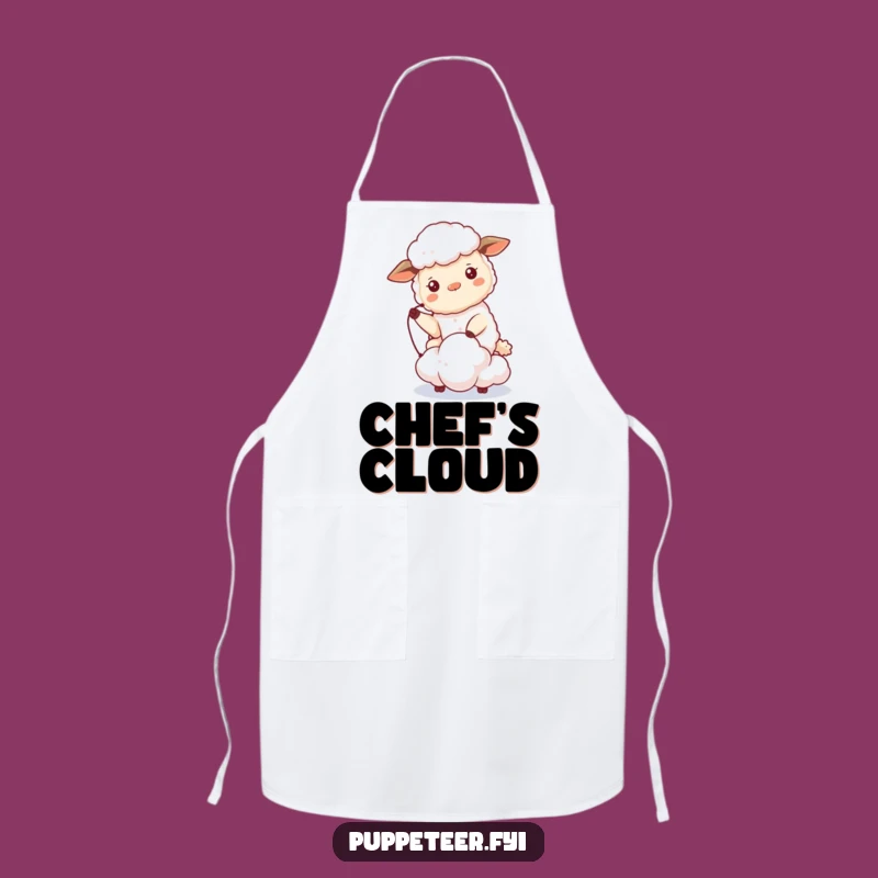 Funny Sheep Cloud Apron: Cook with Whimsy Using Beaming Sheep's Skills!