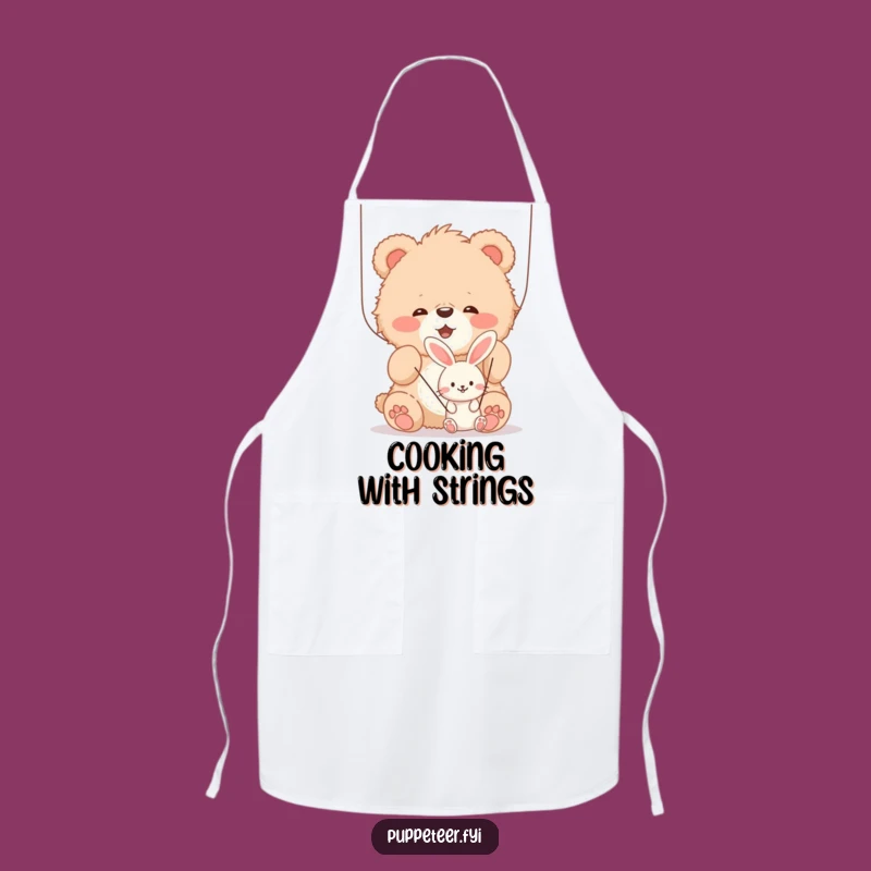 Funny Bear Cub Puppet Apron, Hilarious Kitchen Gift for Playful Cooks