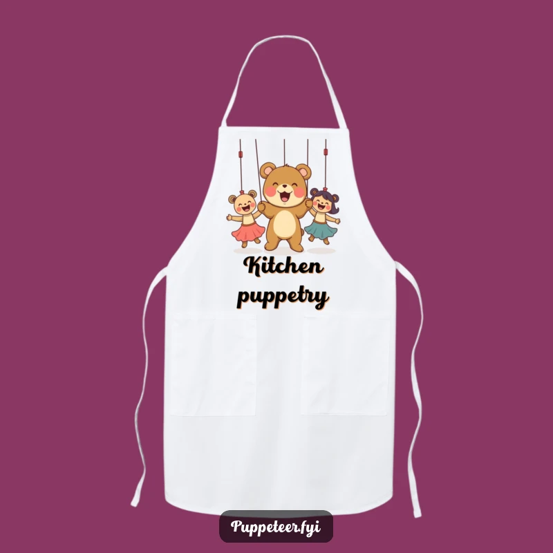 Funny Bear Puppet Master Apron: Direct Your Culinary Creations, A Playful Funny Gift!