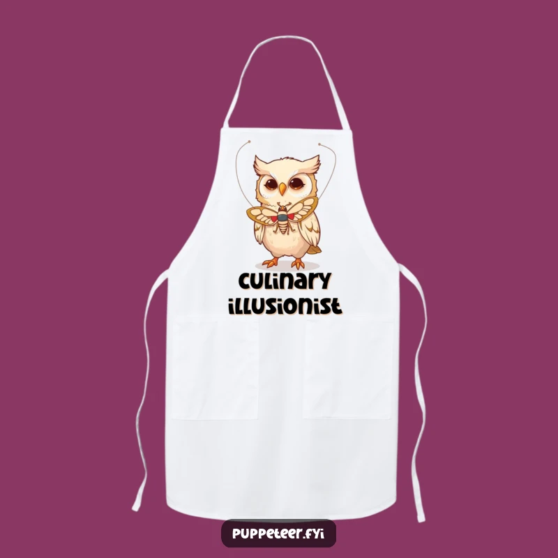 Funny Owl Moth Puppet Apron: Cook with Whimsical Magic and Charm