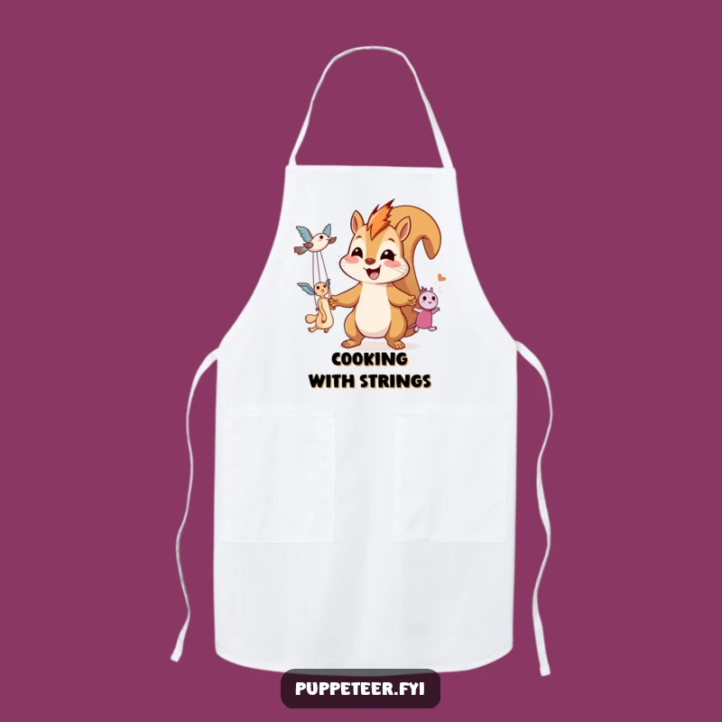 Funny Squirrel Puppet Master Apron - Chef's Hilarious Kitchen Companion Gift