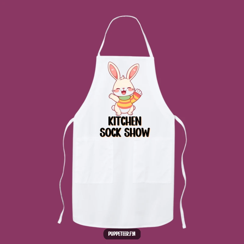 Funny Rabbit Sock Puppet Apron: Cook Up Some Laughs, A Playful Funny Gift!