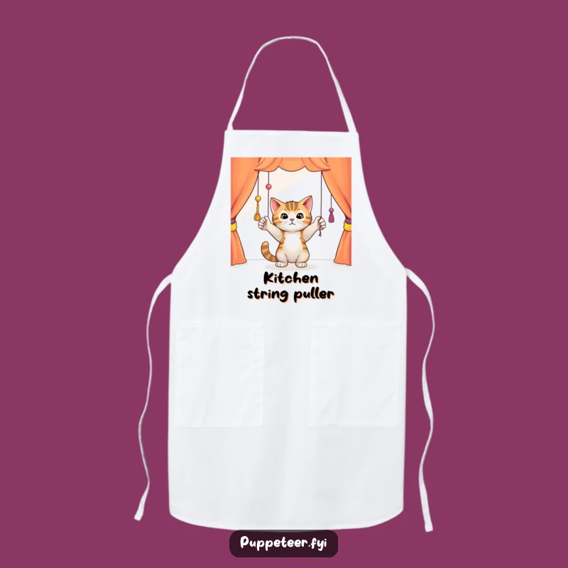 Funny Cat Puppet Apron, Hilarious Gift for Cat Loving Cooks