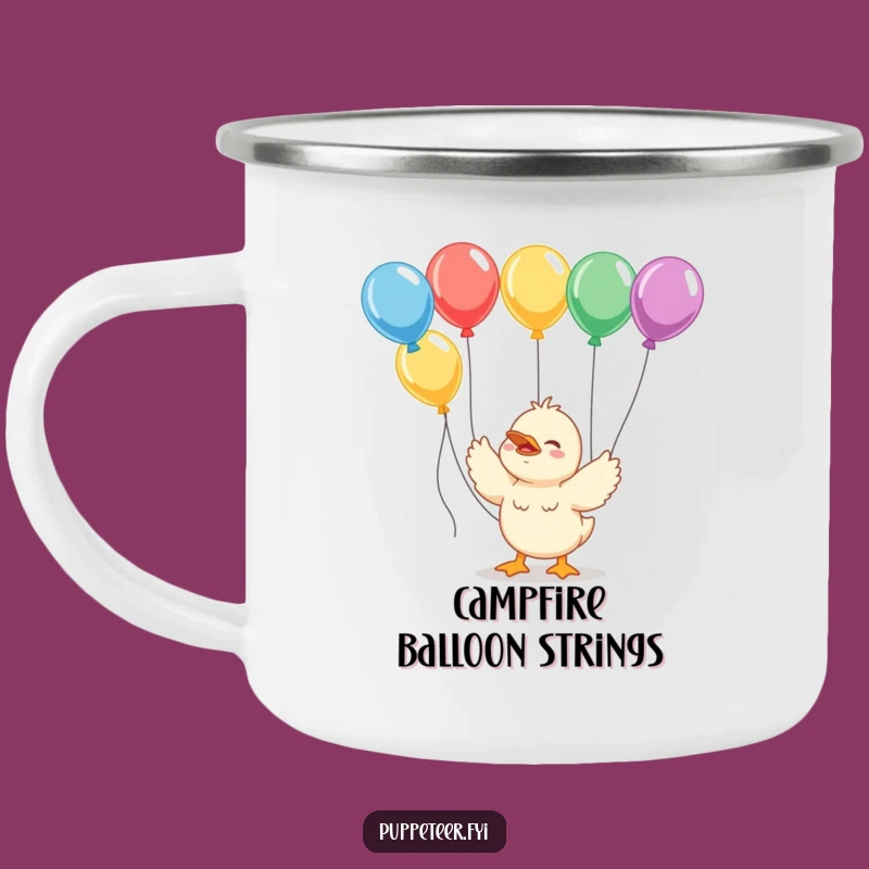 Funny Duckling Balloon Wrangler Camping Mug: Durable Cheerful Fun, Outdoor Gift