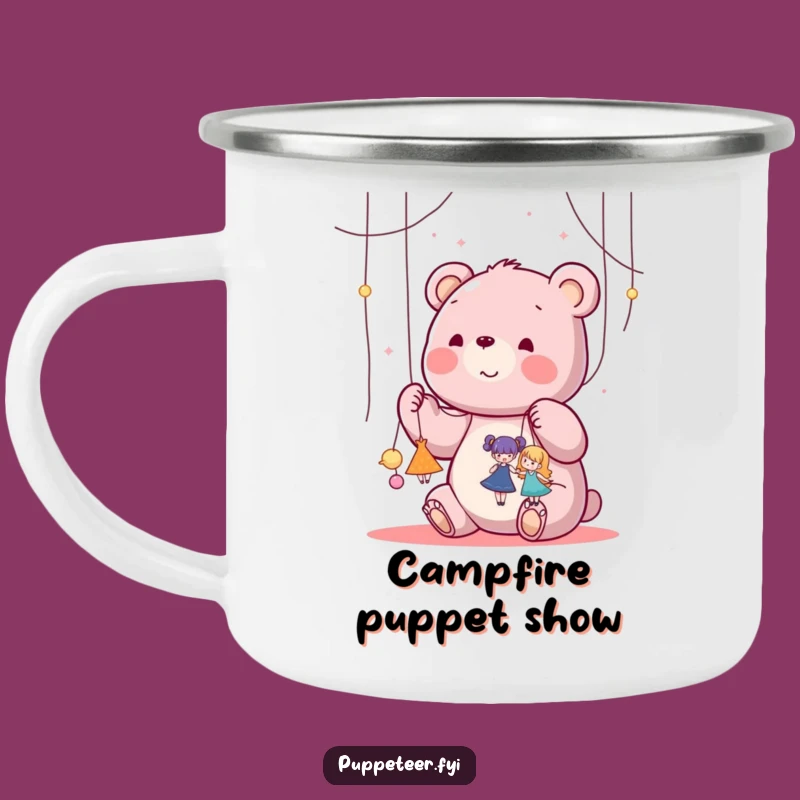 Funny Puppet Master Bear Camping Mug - Outdoor Control!
