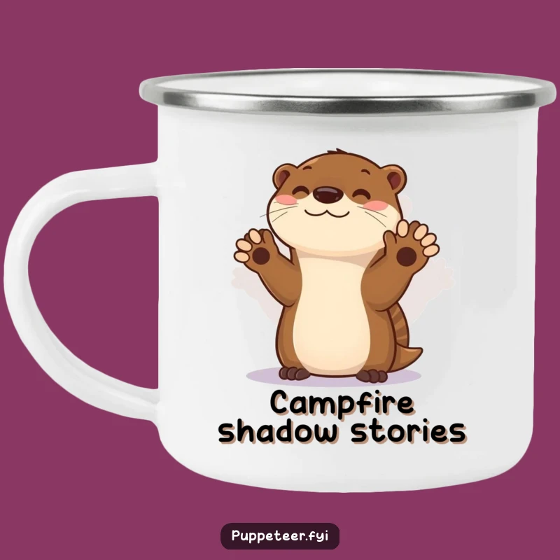 Durable Funny Otter Shadow Puppet Camping Mug - Adventure and Laughter!