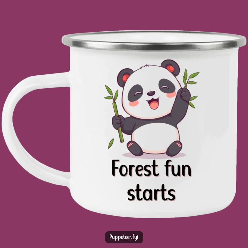 Funny Panda Camping Mug: Playful Bamboo Buddy, Outdoor and Cute Gift