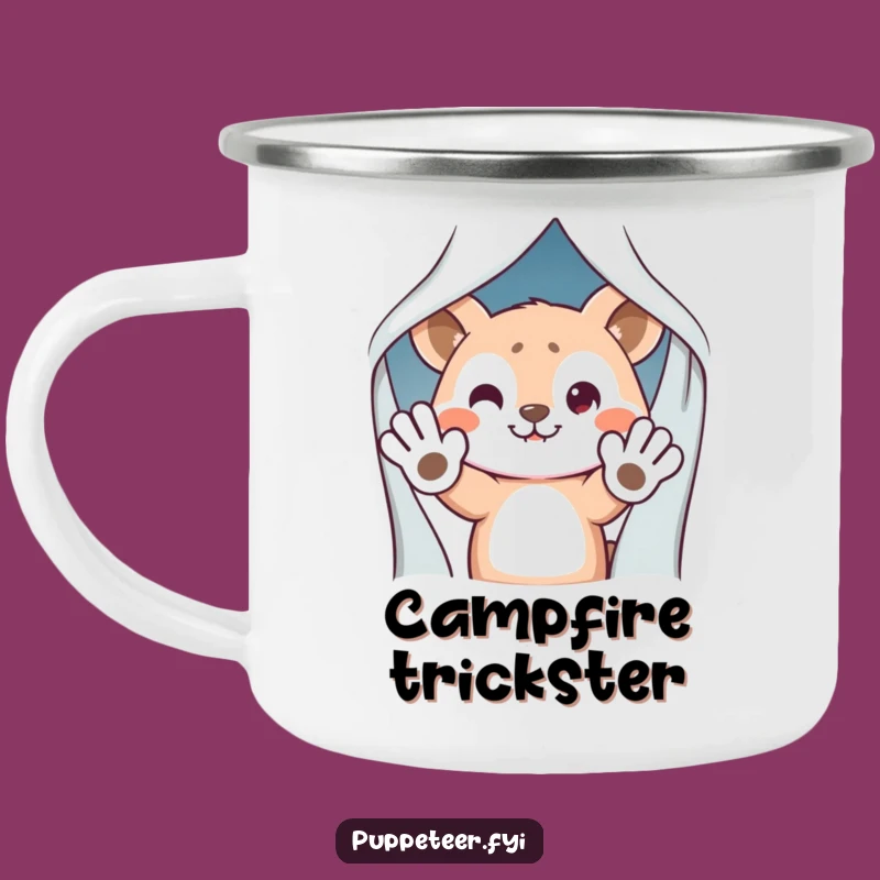Funny Animal Hiding Camping Mug - Mischievous Puppet Hands Camp Surprise Gift