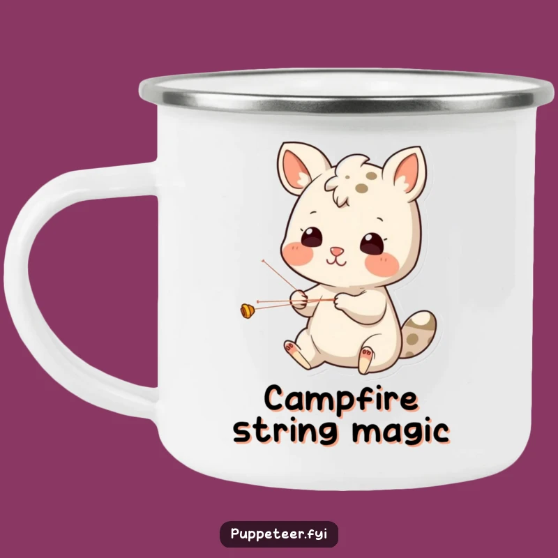 Funny Animal Puppet Master Camping Mug - Cheerful Strings Focus Outdoor Gift