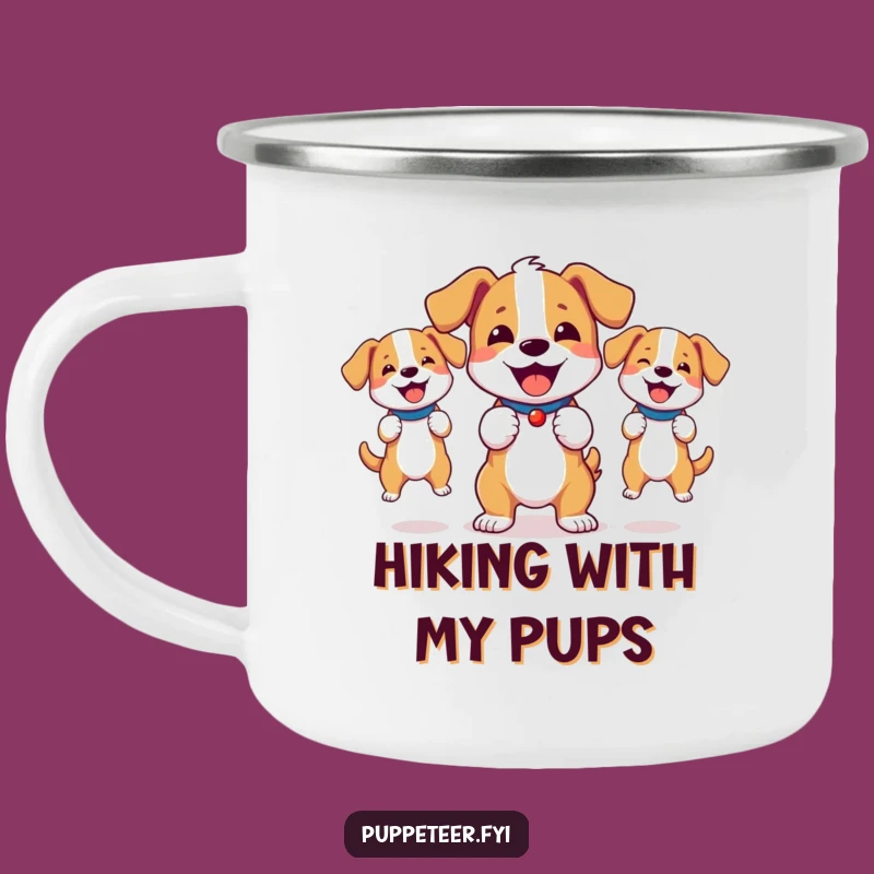Funny Bouncy Dog Puppet Master Camping Mug: Adventure Fuel for Playtime