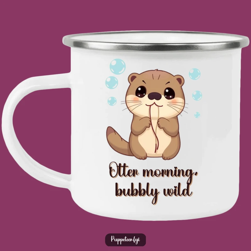 Funny Otter Bubbles Camping Mug: Enjoy Drinks with Curious, Playful Adventures