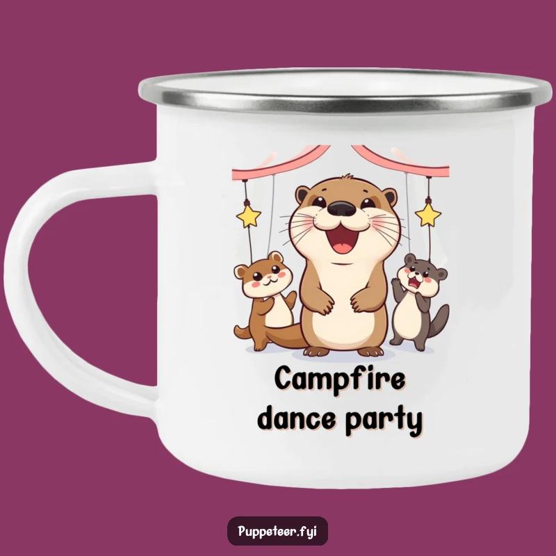 Funny Otter Puppet Dancer Camping Mug: Adventure Fuel for Dancers