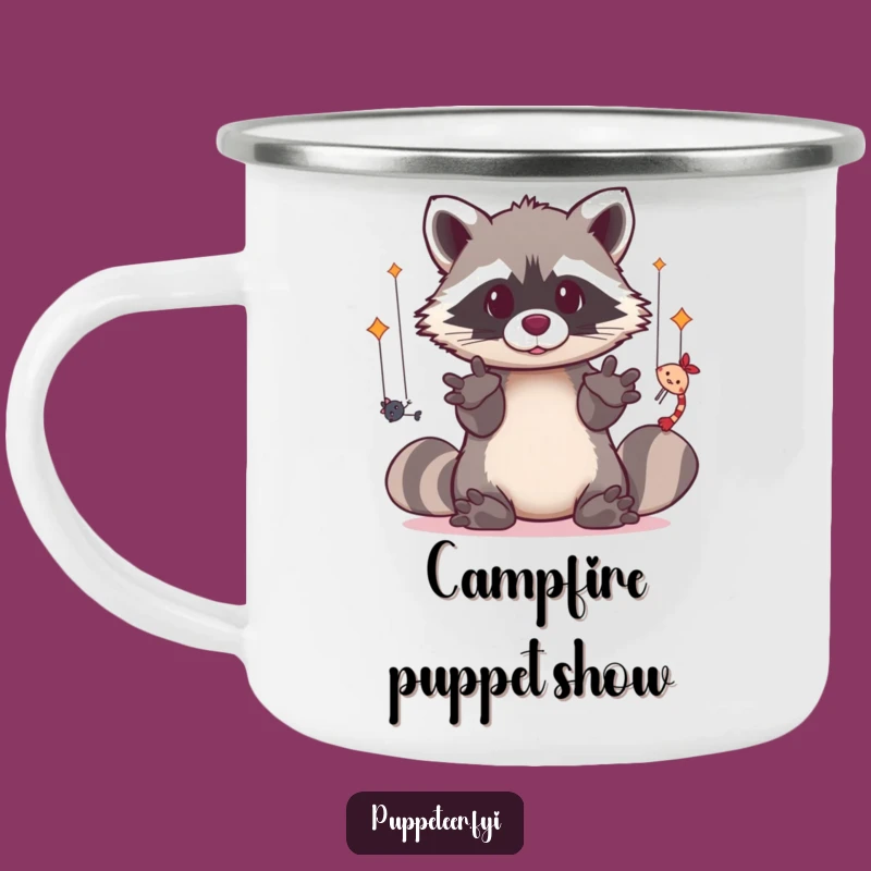 Funny Puppet Master Raccoon Camping Mug: Create Anywhere with This Kawaii Mug