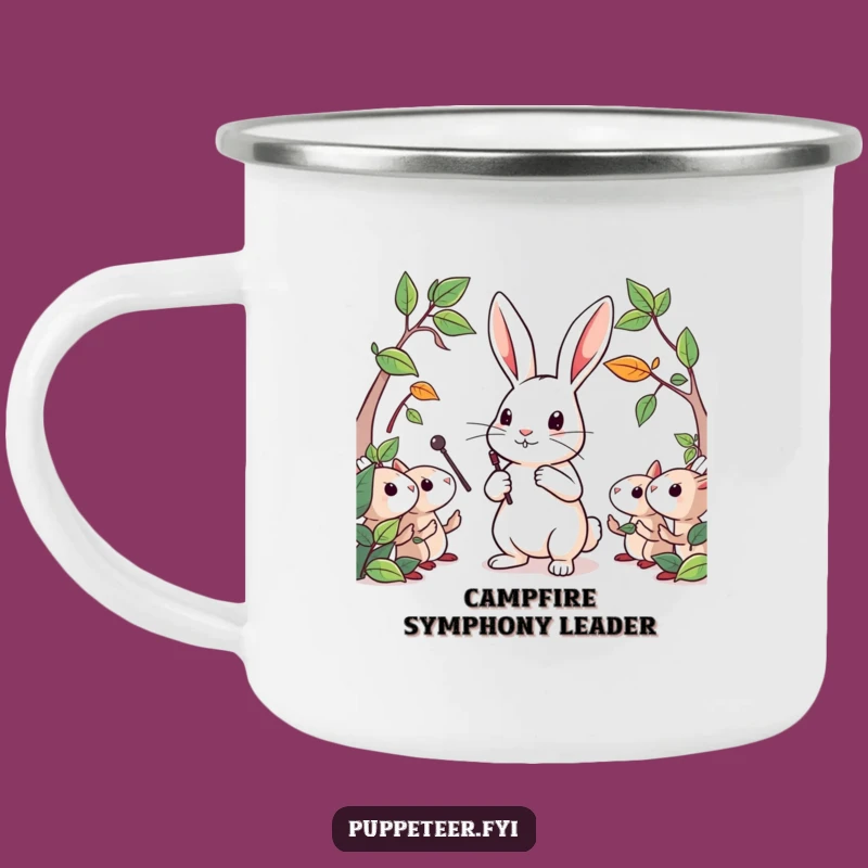 Funny Rabbit Leaf Puppets Camping Mug: Durable & Hilarious Outdoor Nature Mug