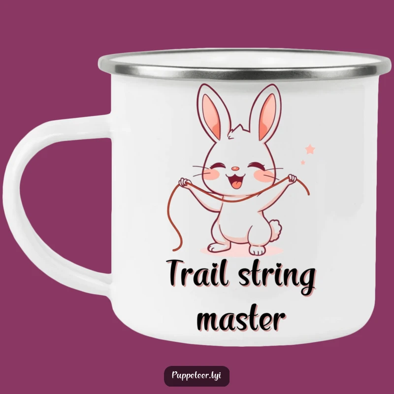 Funny Rabbit Puppet Master Camping Mug: Cute Character's Trailside String Control Gift