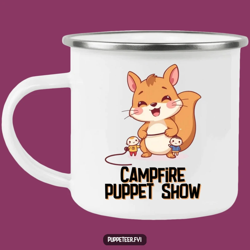 Funny Squirrel Puppet Master Camping Mug: Cheerful Controller Drinkware for Playful Adventures