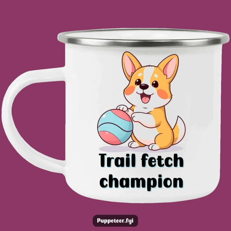 Funny Corgi Ball Puppet Camping Mug: Adventure Fuel with Pawsitivity