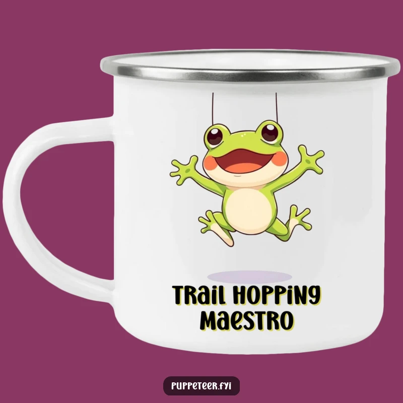 Funny Frog Puppet Master Camping Mug: Leap into Outdoor Fun