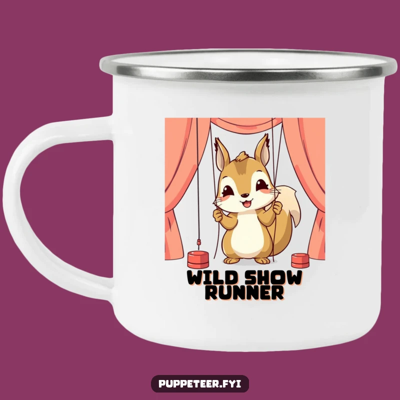 Funny Squirrel Puppeteer Camping Mug: Focused Warmth for the Outdoors