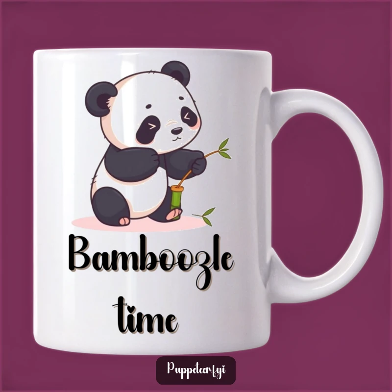 Funny Panda Puppet Master Mug: Playful Panda's Bamboo Stick Antics, Perfect Gift!