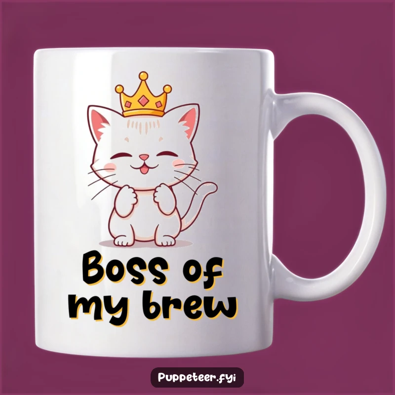Funny Cat Crown Mug - Mischievous Ruler Gift for Cat Lovers