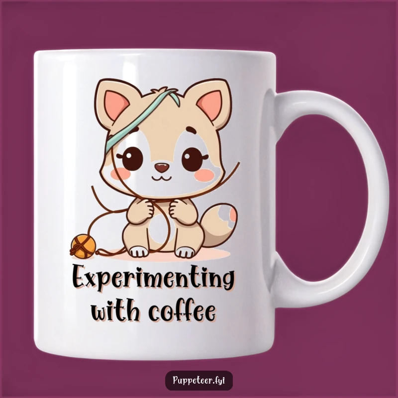 Funny Animal Inventor Mug - Curious Experimenting with Strings Combination Gift