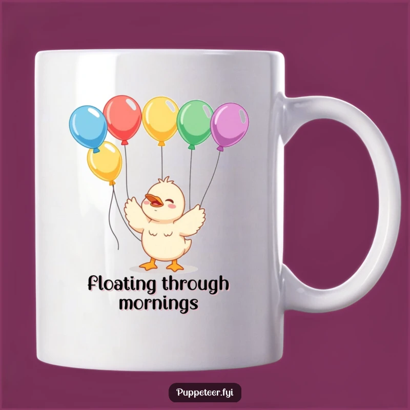 Funny Duckling Balloon Wrangler Mug: Giggling Fun Design, Perfect Cheerful Gift