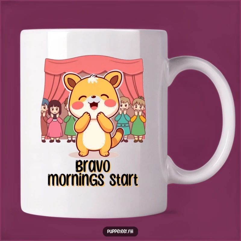 Funny Animal Performer Mug - Joyful Bowing Character with Applause Audience Gift