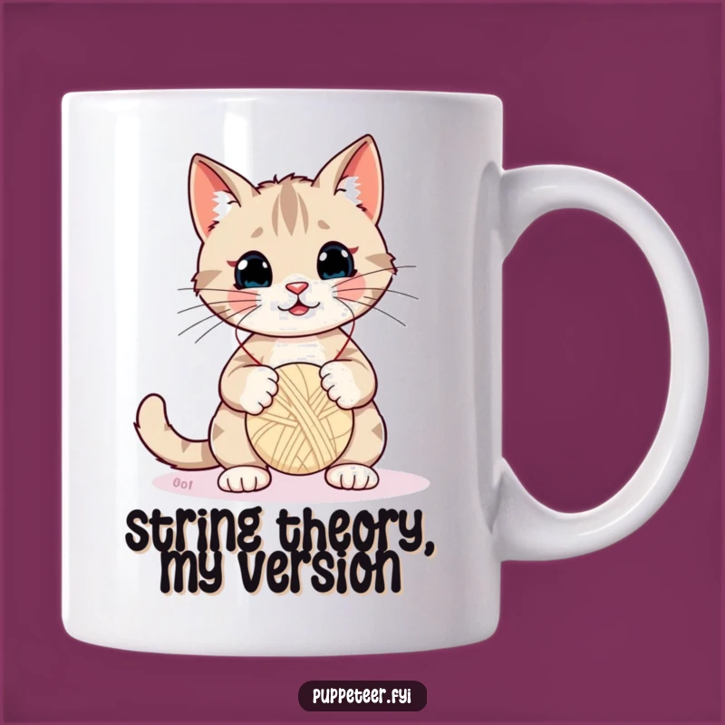 Funny Cat Yarn Puppet Master Mug - Hilarious Pet Owner Gift Idea