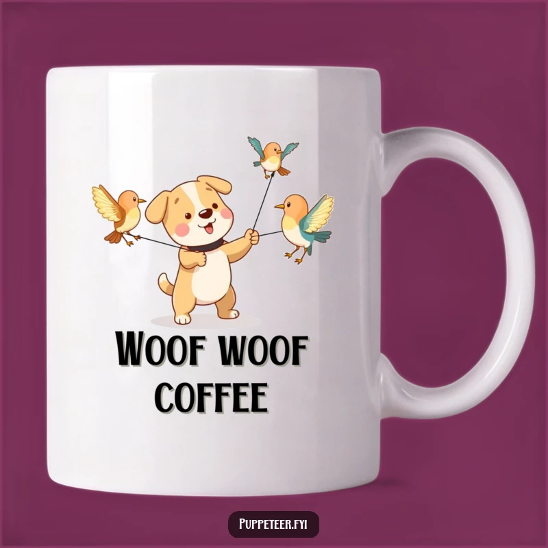 Funny Dog Bird Puppet Mug: Hilarious Gift for Pet and Puppet Lovers