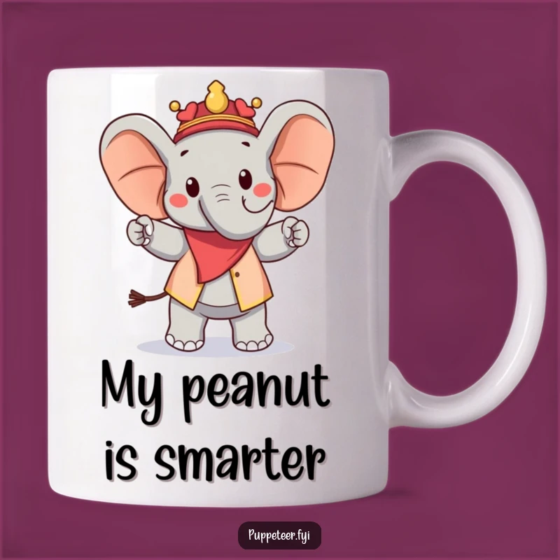 Funny Elephant Puppet Master Mug: A Cheerful Marching Peanut Puppet Gift