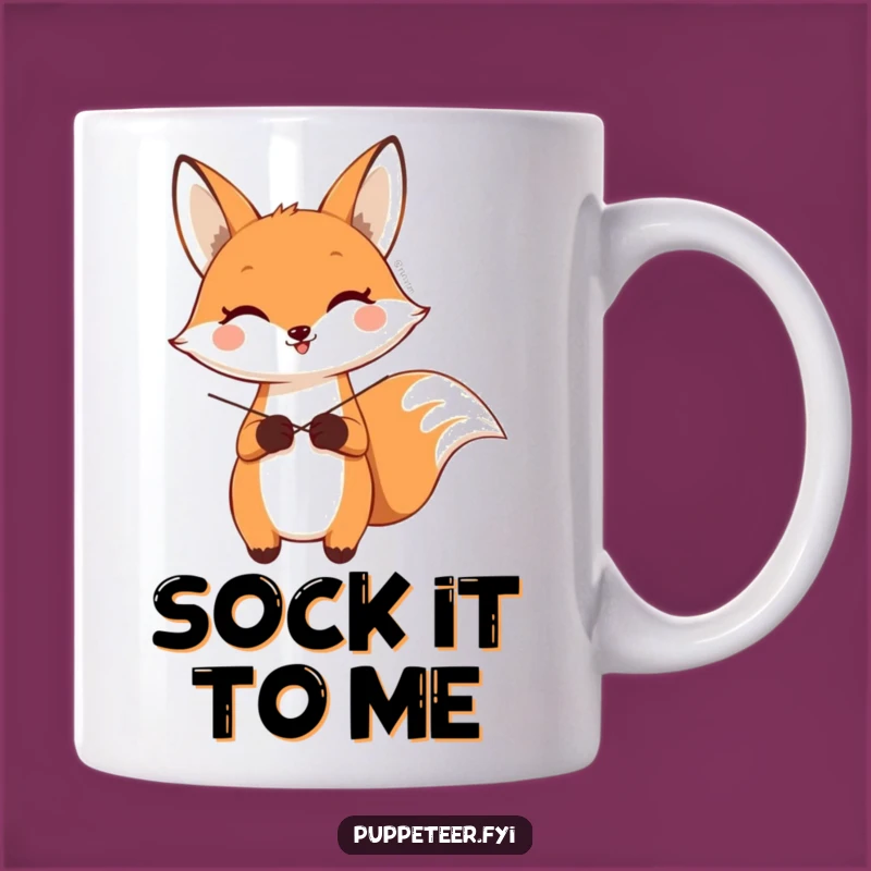 Funny Fox Sock Puppet Mug: Hilarious Gift for Puppet Lovers