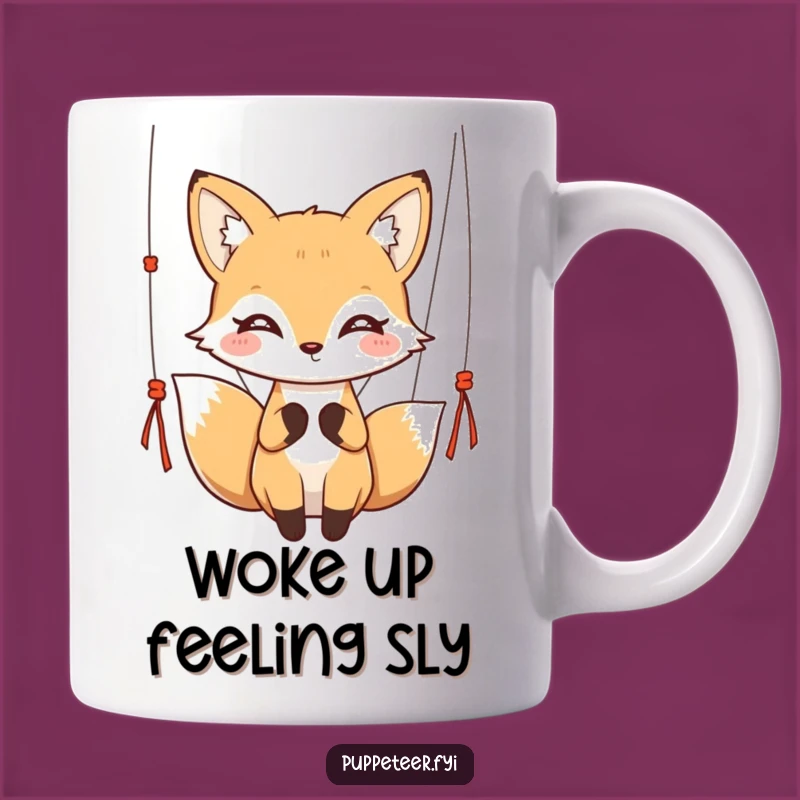Funny Graceful Fox Puppet Master Mug - Elegant Humor Gift!
