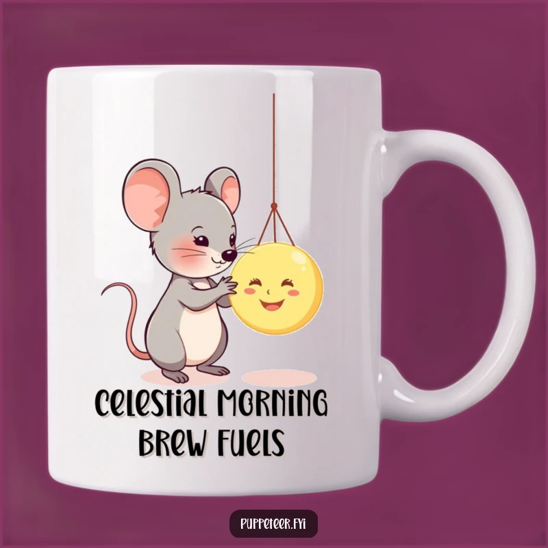 Funny Mouse Moon Puppet Master Mug: A Whimsical Gift for Dreamers