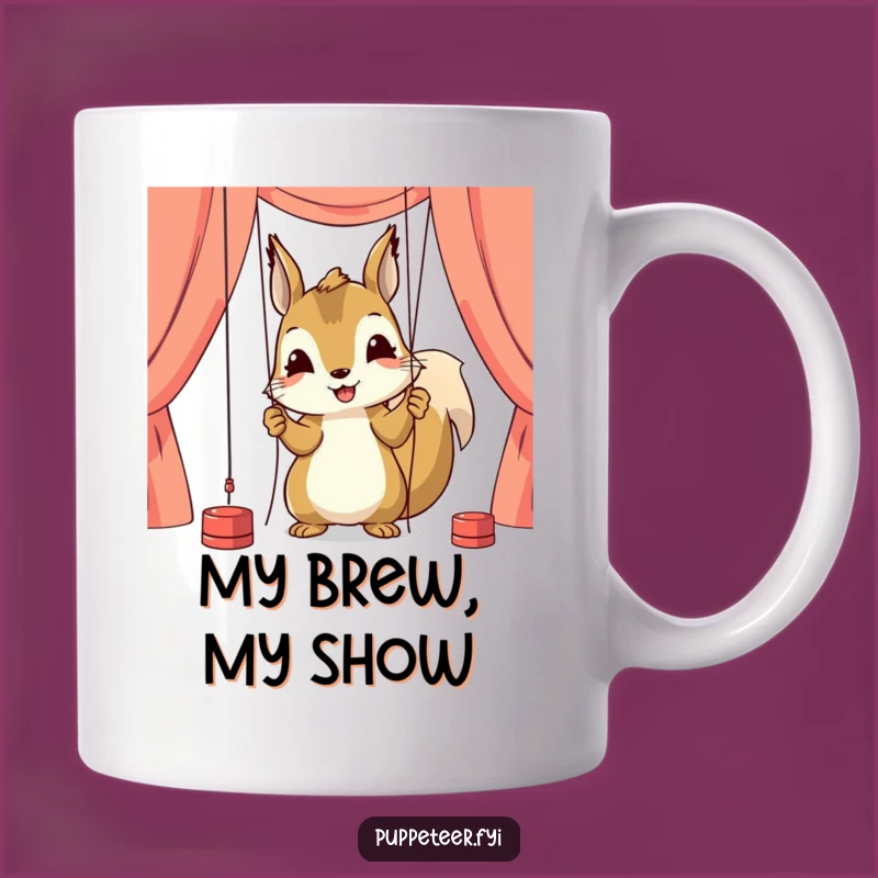 Funny Squirrel Puppeteer Mug: Focused Craftsmanship Gift for Detail Lovers