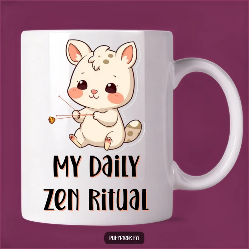 Funny Animal Puppet Master Mug - Cheerful Character Concentrating on Strings Gift