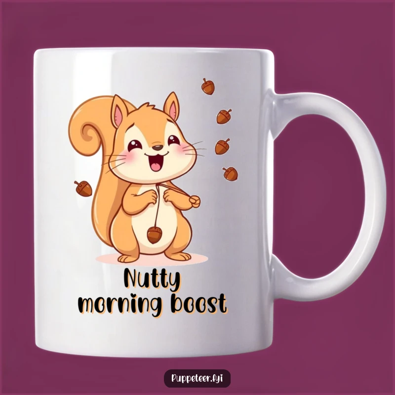 Funny Squirrel Acorn Fun Mug: Cheerful Nutty Collector, Whimsical Gift