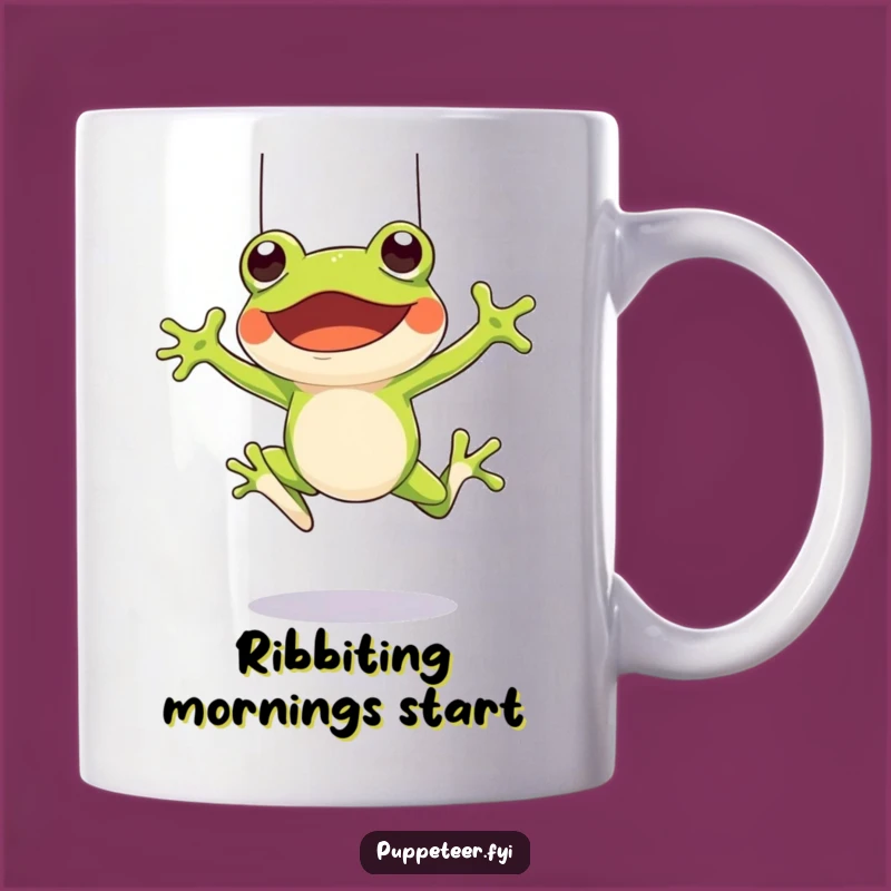 Funny Frog Puppet Master Mug: Leap into Laughter Gift for Joyful Souls