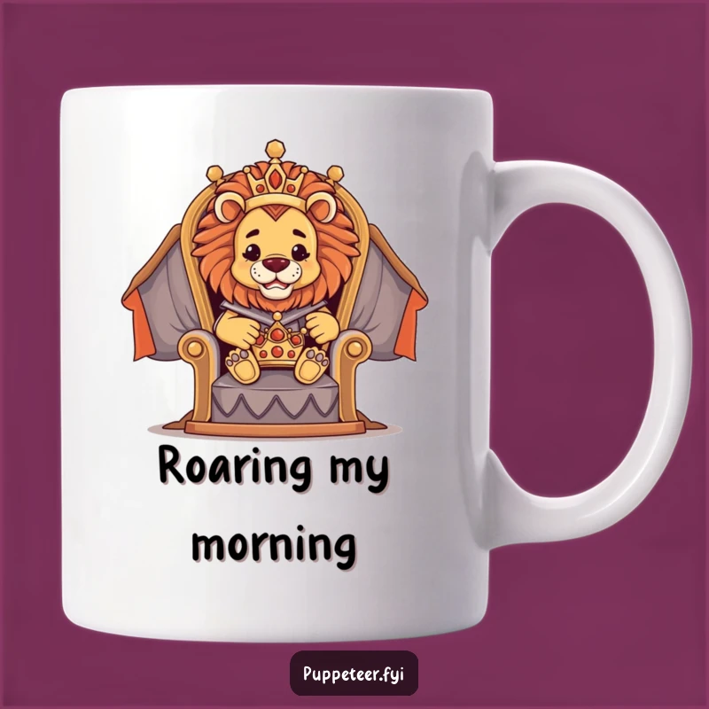 Majestic Lion Puppet Master Mug: Royal Crown Direction!