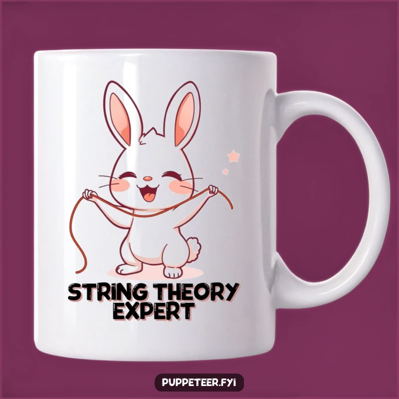 Funny Rabbit Puppet Master Mug: A Cute Character's Delightful String Control Gift