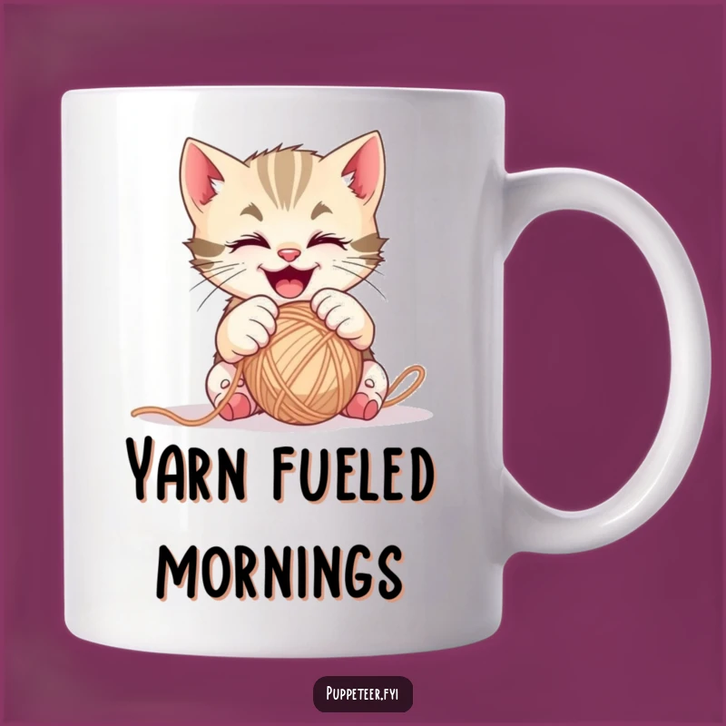 Funny Kitten Yarn Controller Mug: Playful Paws Design, Perfect Gift For Cat Lovers