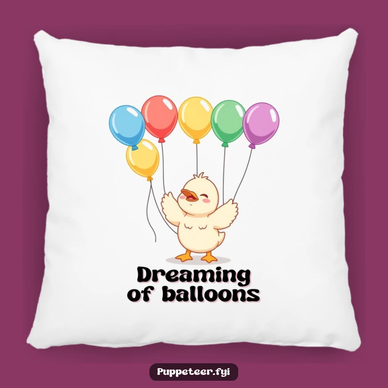 Cozy Funny Duckling Balloon Wrangler Pillow: Soft Cheerful Comfort, Adorable Gift