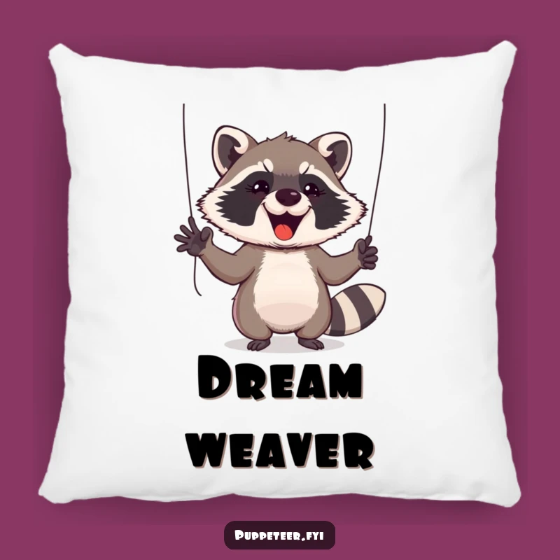 Comfortable Funny Raccoon Puppet Master Pillow - Soft and Whimsical Accent