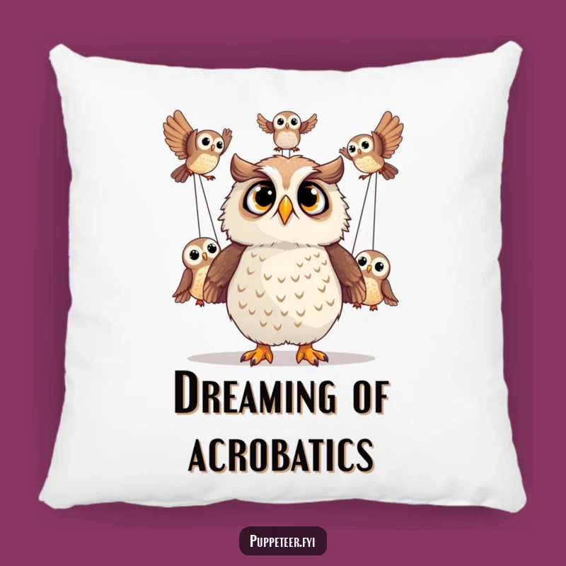 Funny Surprised Owl Acrobatics Pillow: Cozy Comfort for the Astonished