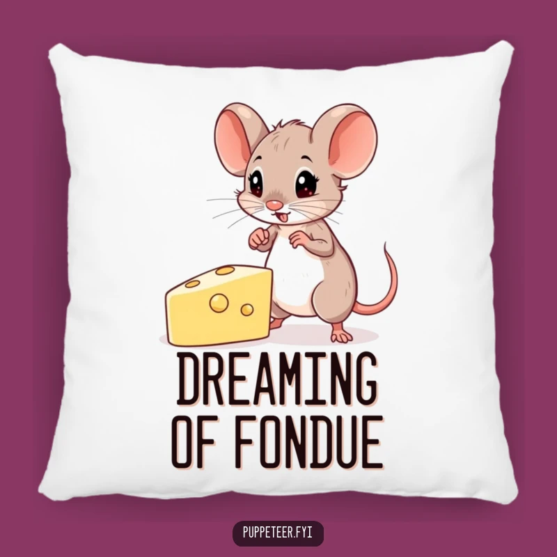 Funny Mouse Pillow: Determined Puppet Master Cushion, Focused and Cozy Gift