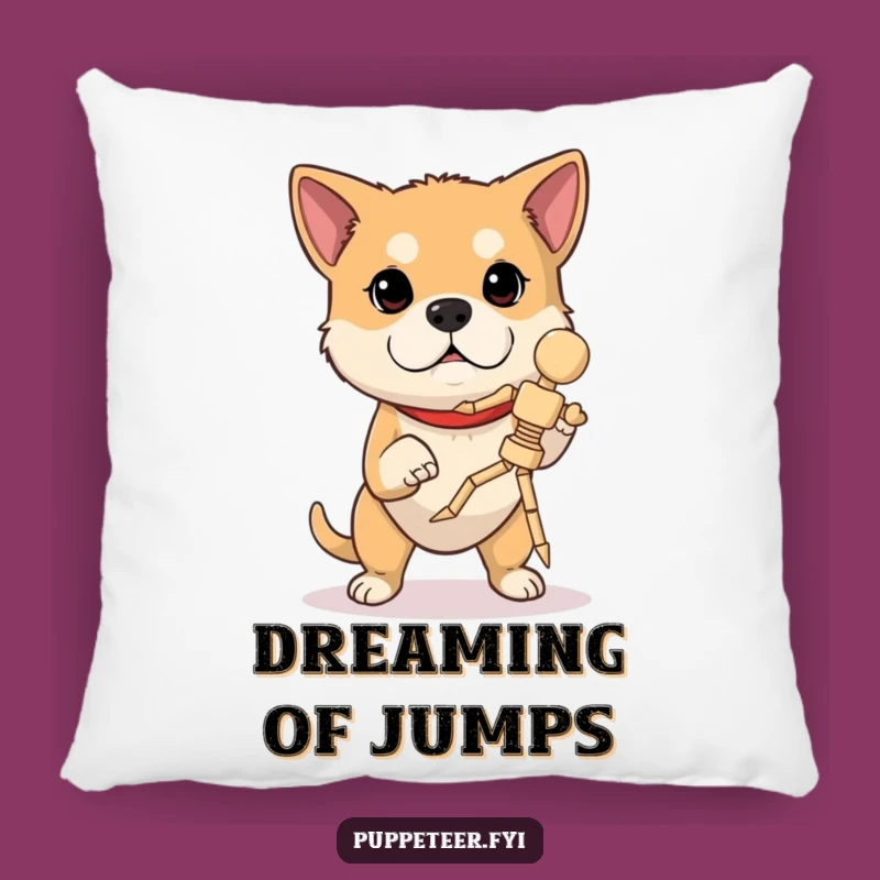 Funny Determined Dog Marionette Pillow: Concentrating Canine Comfort for Skillful Spaces