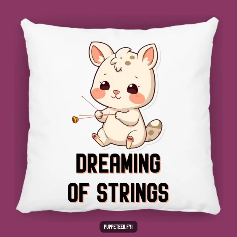 Funny Animal Puppet Show Pillow - Cheerful Character Concentrating on Threads Gift
