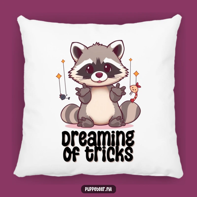 Funny Puppet Master Raccoon Pillow: Snuggle Up with This Dexterous Kawaii Cushion