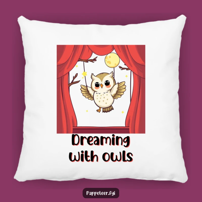 Dreamy Owl Puppet Master Pillow: Cozy Moonlit Flights!